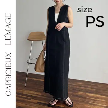 새상품 CAPRICIEUX LE'MAGE I 라인 데님 원피스 PS 블랙