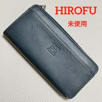 미사용 HIROFU 히로후 가죽 장지갑 L자 지퍼 셈프레 블루