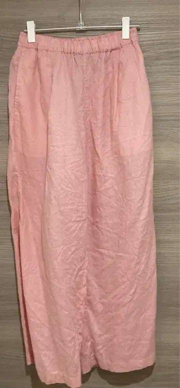 무인양품 린넨 100% 허리밴딩 와이드 팬츠 이지 팬츠 핑크