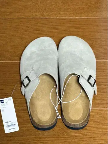 지유 리얼 가죽 클로그 샌들 26cm 베이지