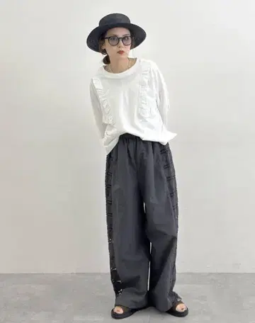 니코앤드 [MODE NORM CORE] 사이드 레이스 이지 팬츠 블랙