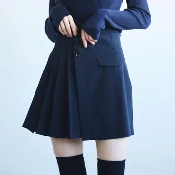 코코딜 사이드 플리츠 랩 미니 스커트 숏 팬츠