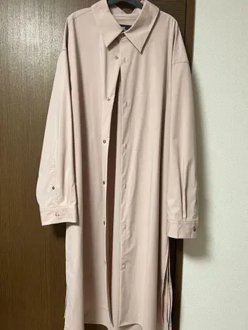 핑크 롱 셔츠 긴팔 버튼