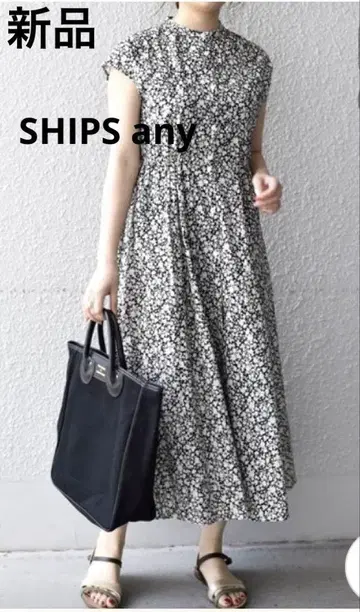 SHIPS any 프렌치 슬리브 플라워 셔츠 원피스 워셔블