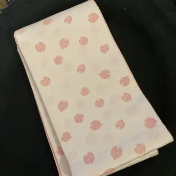 방울 패턴 벚꽃 색상 및 린넨 리버서블 반폭 오비