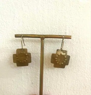 놋쇠 귀걸이 크로스 후크