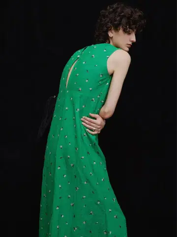 MEDI SMALL FLOWER NS DRESS 그린