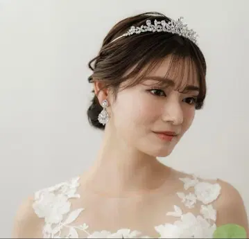 브라이미 bride me 크리스탈 티아라 & 펄 귀걸이 세트