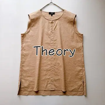 새상품급 theory 린넨 혼방 최근 슬리브리스 L 사이즈 상의 띠어리
