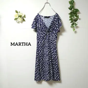 MARTHA 반팔 프릴 슬리브 무릎 기장 원피스 L