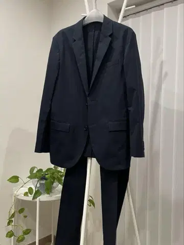 유니클로 감동 자켓 감동 팬츠 셋업 네이비 코튼 라이크