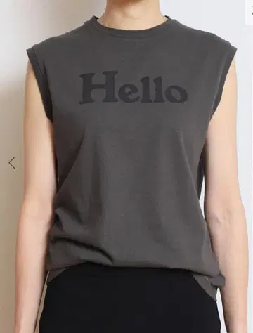 매디슨 블루 Hello 로고 탱크탑 헬로 티셔츠 그레이