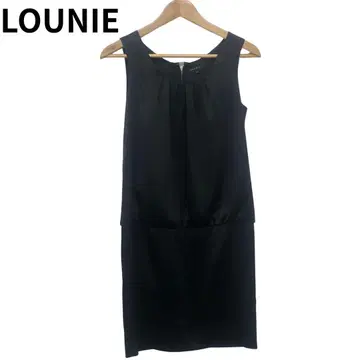 LOUNIE 블랙 슬리브리스 원피스 심플한 패션 여름옷 무지