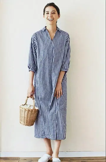 안드마이라 깅엄 스키퍼 원피스 L 사이즈