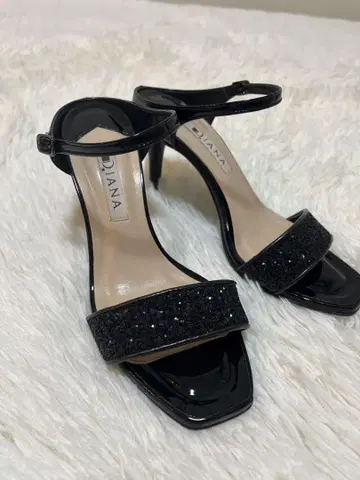 DIANA 다이애나 글리터 뮬 샌들 핑 힐 22.5cm