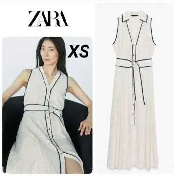 완판템 자라 미디 셔츠 원피스 도트 무늬 XS