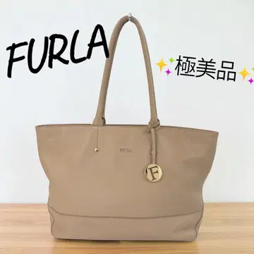 FURLA 훌라 토트백 핸드백 가죽 베이지 여성용