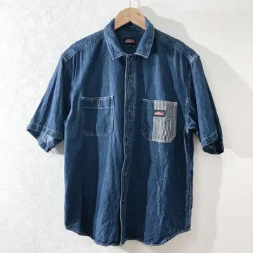 Dickies 디키즈 데님 워크 셔츠 반팔 남성용 M 구제 의류