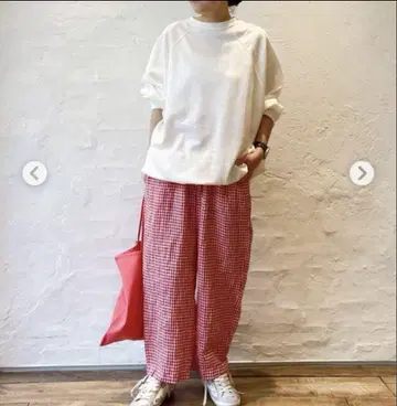 journal standard luxe 린넨 깅엄 이지 팬츠