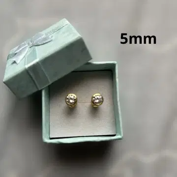 골드 귀걸이 싱글 볼 다이아몬드 바이 더 야드 sona5mm