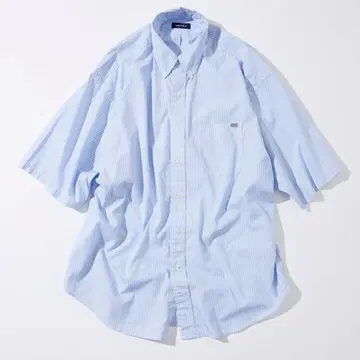 NAUTICA 반팔 스트라이프 셔츠 라이트 블루