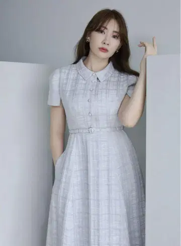 Annecy Belted Dress lady sax S 사이즈