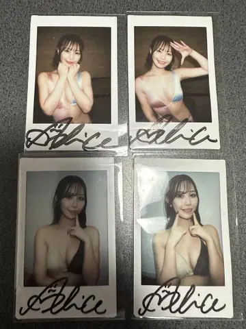 프레스티지 샬 앨리스 친필 사인 폴라로이드 4장 세트