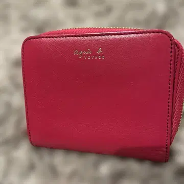 agnis b voyage 빨간색 두겹 지갑