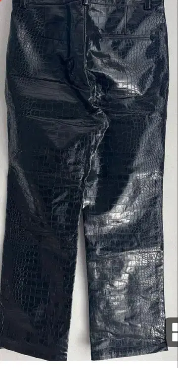 크로커다일 패턴 블랙 팬츠