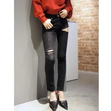 GYDA various ripped H/W 스키니 데님 팬츠