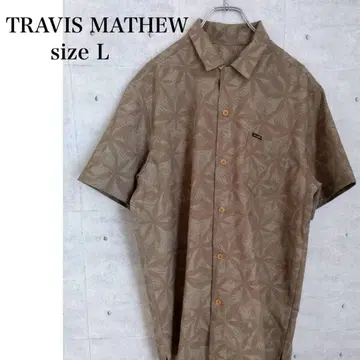TRAVIS MATHEW 반팔 셔츠 올 패턴 베이지 브라운 L