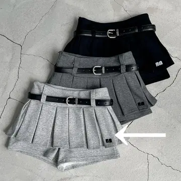 플리츠 미니 스커트 라이트 그레이 한국 패션 menot