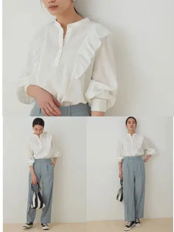 ADAM ET ROPE' FEMME [WEB 한정판] 숄더 프릴 블라우스