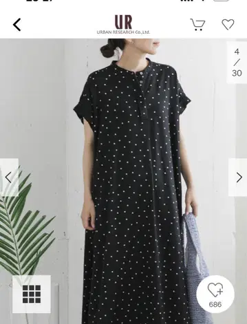 어반 리서치 린넨 도트 원피스 미사용 새상품