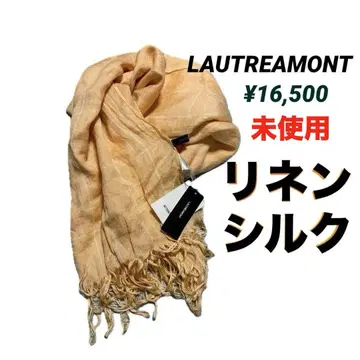 LAUTREAMONT 린넨 실크 미사용 대형 스톨 프린지 덤