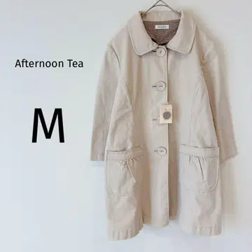 애프터눈 티 트렌치코트 버튼 빅 어른스러운 베이지 M