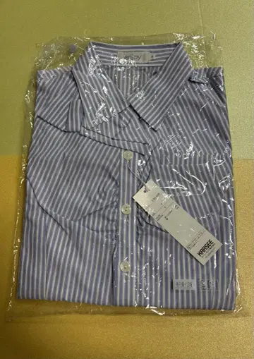 enjoy KARSSEE 카시 반팔 셔츠 스트라이프 리본 포함