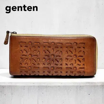 genten 겐텐 컷워크 L자 지퍼 장지갑
