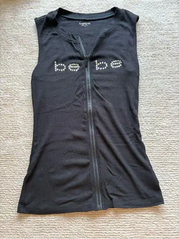 bebe 블랙 지퍼 탱크탑 XS