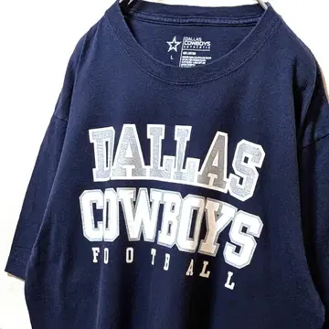 NFL 댈러스 카우보이스 로고 티셔츠 네이비 컬러 L 구제 의류 레어