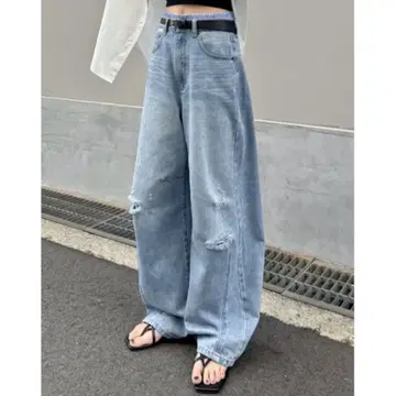 택 포함 새상품 Re:EDIT 배럴 레그 데님 팬츠 큰 키용 TALL