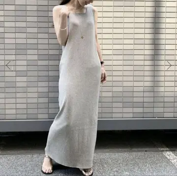 IENA 이에나 T/C 하이 트위스트 리브 맥시 원피스 베이지 A