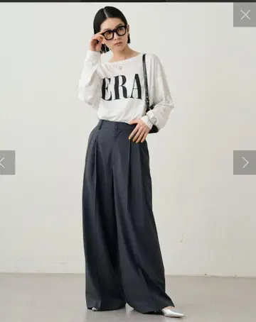 loungedress 2턱 와이드 팬츠 s 다크 그레이 새상품