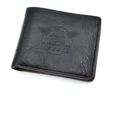 The REAL McCOYs 가죽 두겹 지갑 지갑 블랙