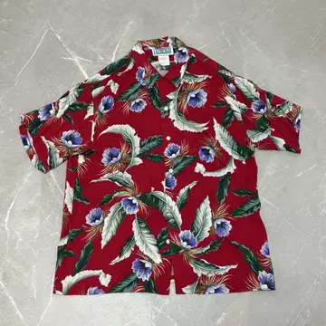 TROPICO HAWAII 레이온 알로하 셔츠 USA제 꽃무늬 M