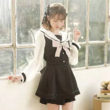 LIZLISA 세일러 카라 셋업 블랙