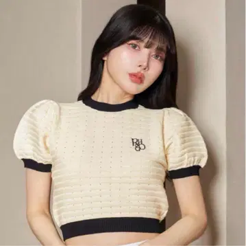 Darich 백 리본 퍼프 숄더 니트 탑