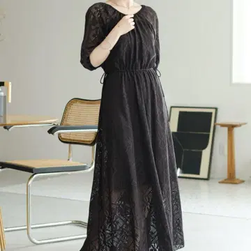Kastane 컷 레이스 개더 원피스