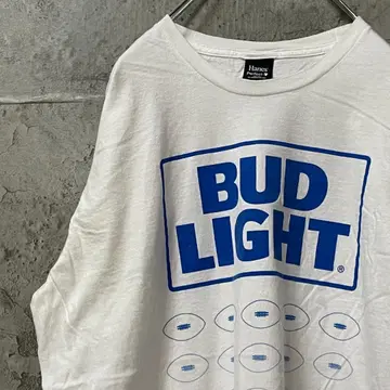 BUD LIGHT 로고 프린트 아메리칸 맥주 티셔츠