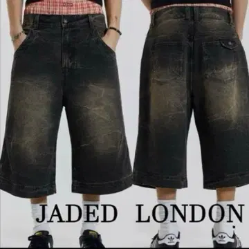 JADED 런던 블랙 크리즈 워시 데님 W26